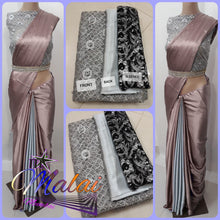 Load image into Gallery viewer, SATIN SILK DESIGNER SAREE WITH IMPORTED DESIGNER BLOUSE - Sheetal Fashionzz