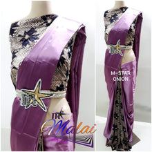 Load image into Gallery viewer, SATIN SILK DESIGNER SAREE WITH IMPORTED DESIGNER BLOUSE - Sheetal Fashionzz