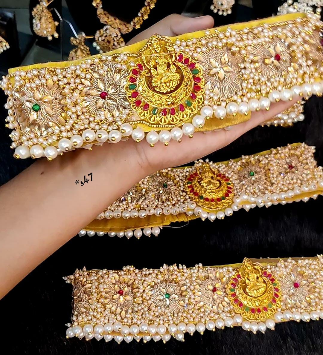 High Waist Belt for Silk Sarees, Maggam Work Saree Belt, Saree Vaddanam  Design, Saree Kamarband