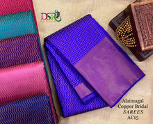 Load image into Gallery viewer, Dsr Alaimagal Bridal Copper Tissue Soft Silk Sarees - Sheetal Fashionzz