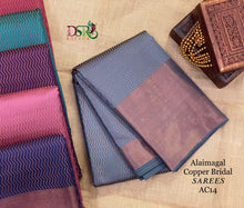 Load image into Gallery viewer, Dsr Alaimagal Bridal Copper Tissue Soft Silk Sarees - Sheetal Fashionzz