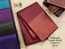 Load image into Gallery viewer, Dsr Alaimagal Bridal Copper Tissue Soft Silk Sarees - Sheetal Fashionzz