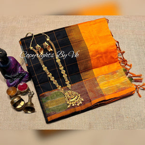 VK Tripura Silk Anamika Checks Sarees - Sheetal Fashionzz