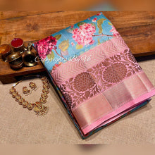 Load image into Gallery viewer, VK Creations Floral Tussar Silk Sarees - Sheetal Fashionzz
