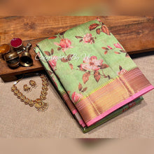 Load image into Gallery viewer, VK Creations Floral Tussar Silk Sarees - Sheetal Fashionzz
