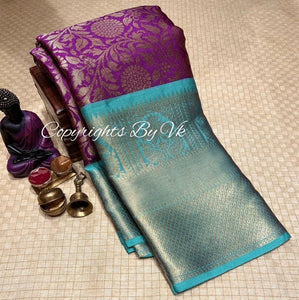 Vk  Banarasi Tissue Silk Saree - Sheetal Fashionzz