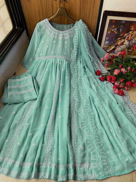 NEW DESIGNER EMBROIDERED ANARKALI GOWN - Sheetal Fashionzz