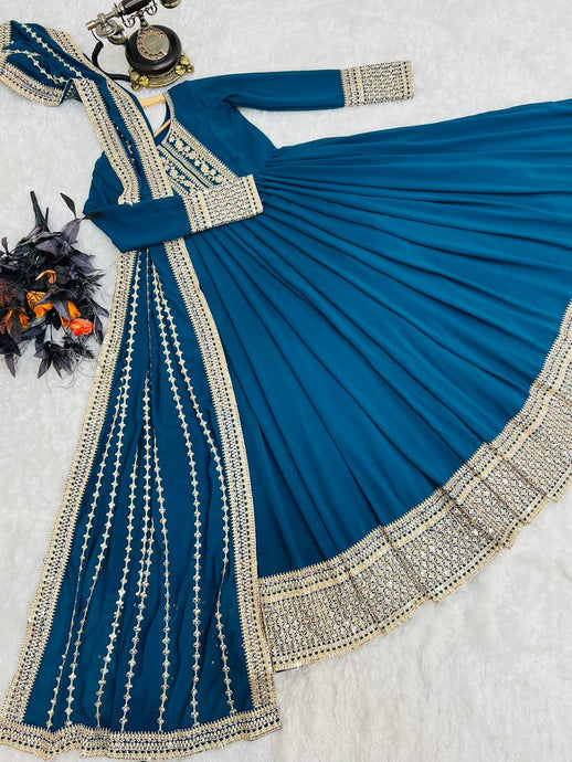 Fix Georgette Anarkali Long Gown - Sheetal Fashionzz