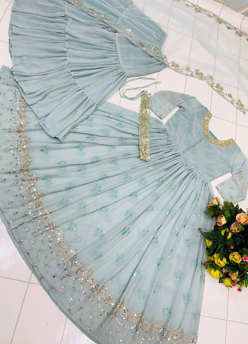  Designer Party Wear Look Gown Sharara - Sheetal Fashionzz