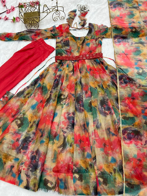 Organza PartyWear Anarkali Gowns - Sheetal Fashionzz