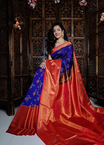 Light weight Ikkat Patola Silk SAREE with kanchipuram border - Sheetal Fashionzz