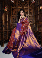 Load image into Gallery viewer, Light weight Ikkat Patola Silk SAREE with kanchipuram border - Sheetal Fashionzz
