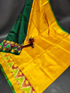 Uppada pattu Pochampalli border plain sarees - Sheetal Fashionzz