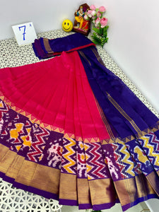 Mangalagiri LT Pattu Sarees with Pochampally border - Sheetal Fashionzz