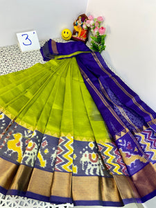Mangalagiri LT Pattu Sarees with Pochampally border - Sheetal Fashionzz