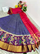 Load image into Gallery viewer, Mangalagiri LT Pattu Sarees with Pochampally border - Sheetal Fashionzz
