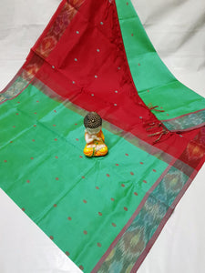 Tripura Silk with pochampalli border in Nakshatra Buta sarees  - Sheetal Fashionzz