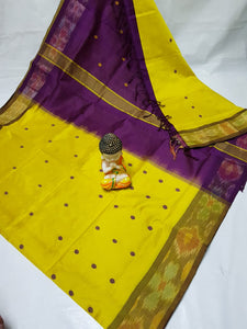 Tripura Silk with pochampalli border in Nakshatra Buta sarees  - Sheetal Fashionzz