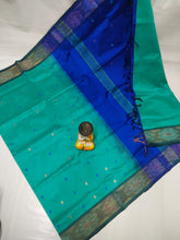 Load image into Gallery viewer, Tripura Silk with pochampalli border in Nakshatra Buta sarees  - Sheetal Fashionzz
