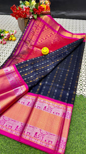 Kuppatam Kanchi Plate Silk Sarees - Sheetal Fashionzz