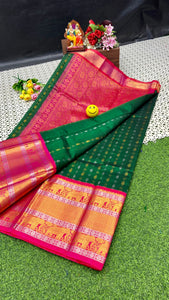 Kuppatam Kanchi Plate Silk Sarees - Sheetal Fashionzz