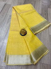 Load image into Gallery viewer, Handloom Mangalagiri pattu silver border sarees - Sheetal Fashionzz
