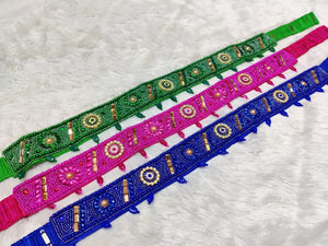 Aari Maggam work Colored Hip belts online for Sarees and lehengas