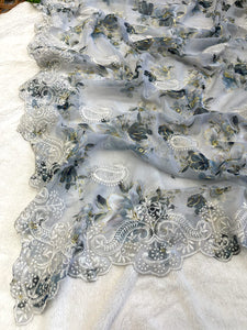 chiffon silk saree with beautiful floral prints 