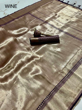 Load image into Gallery viewer, Soft Tissue Silks Full Zari Weaved Sarees
