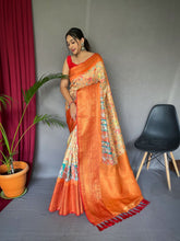 Load image into Gallery viewer, KALAMKARI digital printed saree 
