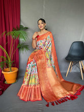 Load image into Gallery viewer, KALAMKARI digital printed saree 
