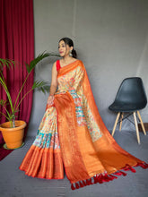 Load image into Gallery viewer, KALAMKARI digital printed saree 
