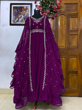 Load image into Gallery viewer, NEW DESIGNER EMBROIDERED ANARKALI GOWN

