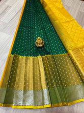 Load image into Gallery viewer, Handloom Mangalagiri Pattu by cotton Silk Sarees
