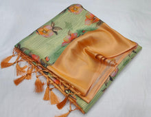 Load image into Gallery viewer, Softy silk Banarasi with digital print
