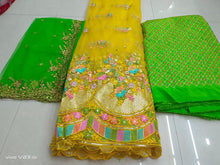 Load image into Gallery viewer, Net lehenga fabric materials for half saree set
