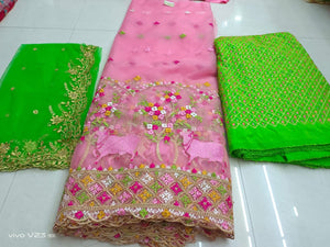 Net lehenga fabric materials for half saree set