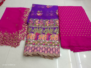 Net lehenga fabric materials for half saree set