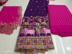 Net lehenga fabric materials for half saree set
