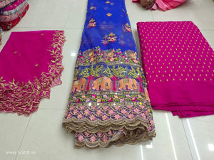 Net lehenga fabric materials for half saree set