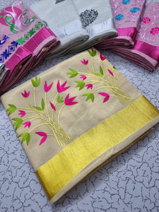 Traditional kerala cotton sarees