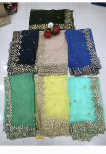 Netted Cutwork Dupatta for Half Saree and lehengas