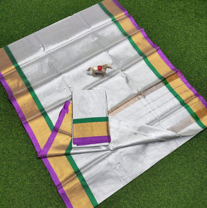 Uppada tissue cotton saree
With running blouse
