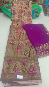 Banarasi Lehenga Fabric with cutwork dupatta