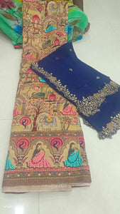 Banarasi Lehenga Fabric with cutwork dupatta