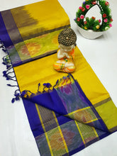 Load image into Gallery viewer, Handloom tripura silk sarees with pochamalli border
