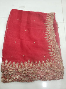 Chiffon cutwork lehenga Dupatta