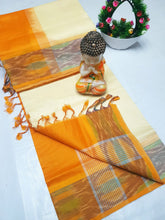 Load image into Gallery viewer, Handloom tripura silk sarees with pochamalli border
