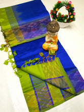 Load image into Gallery viewer, Handloom tripura silk sarees with pochamalli border
