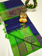 Load image into Gallery viewer, Handloom tripura silk sarees with pochamalli border
